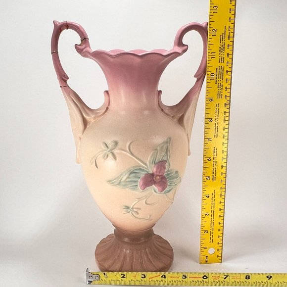 Vtg Hull Art Vase Double Handle Ceramic Wildflower Pastel Matte 40s - Picture 13 of 16